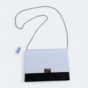 NEW Cruise Club White and Black Women's Bag Chain Clutch Crossbody